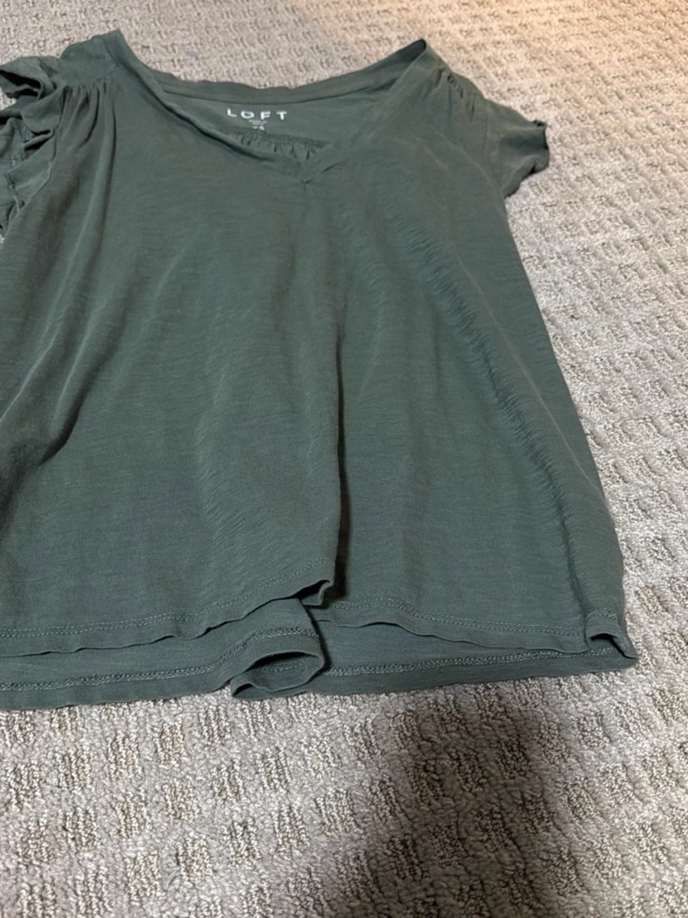 LOFT Dark Green Short Sleeve Top